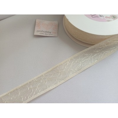 Лента декоративная "Паутинка", 25 мм, цвет сливочный